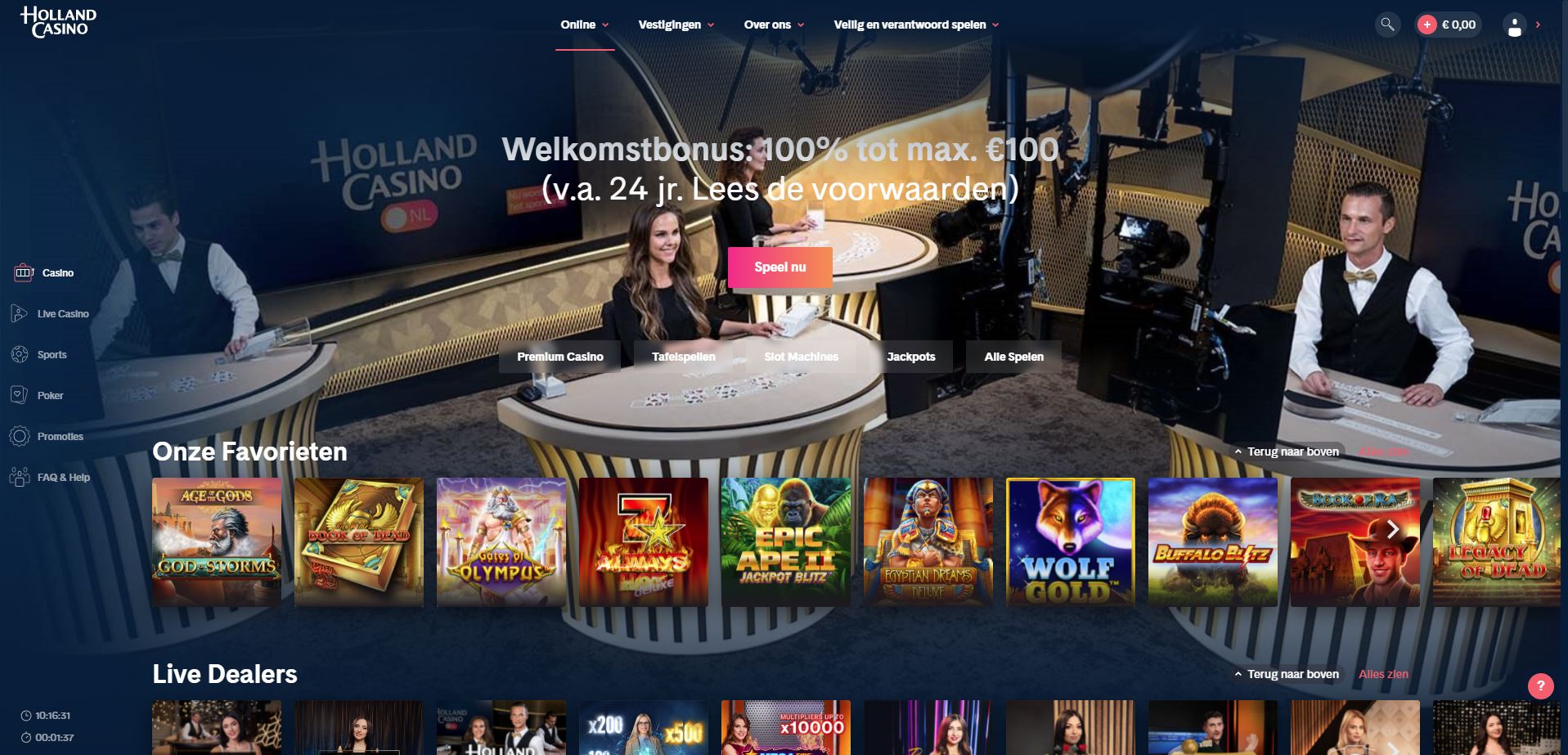Holland Casino Online startpagina